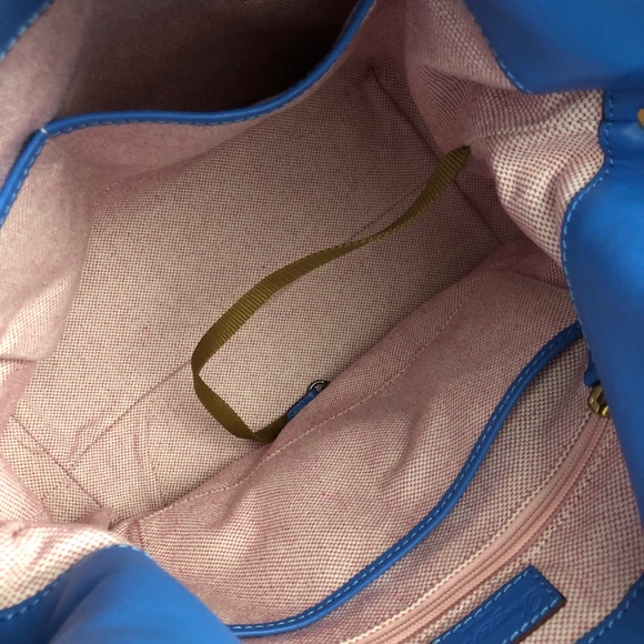 DOONEY & BOURKE Blue Leather Hobo Bag McKENZIE w/Wallet and Keychain - Picture 12 of 13